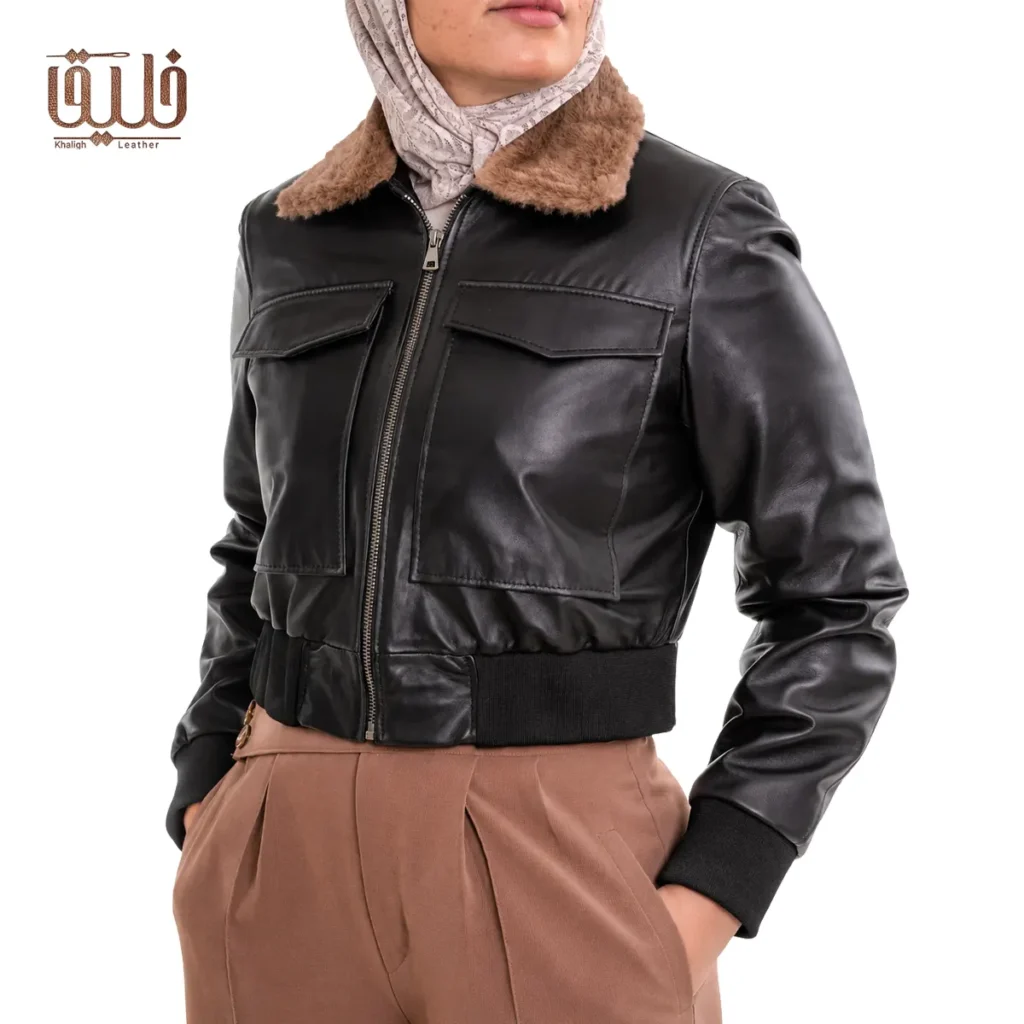 کت چرم طبیعی زنانه مدل M30